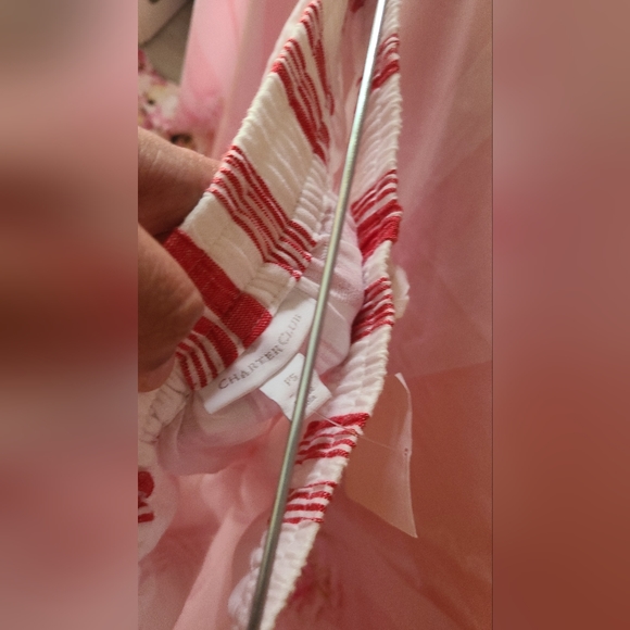 New CHARTER CLUB Intimates White Pocketed Striped Linen Pants PS - Picture 6 of 7